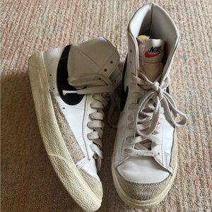 Nike White and Black High-Top Sneakers